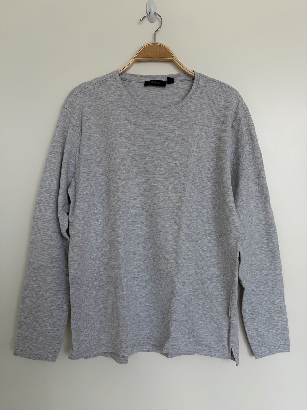 Men's Hedge Textured Long Sleeve Crewneck Shirt - Gray